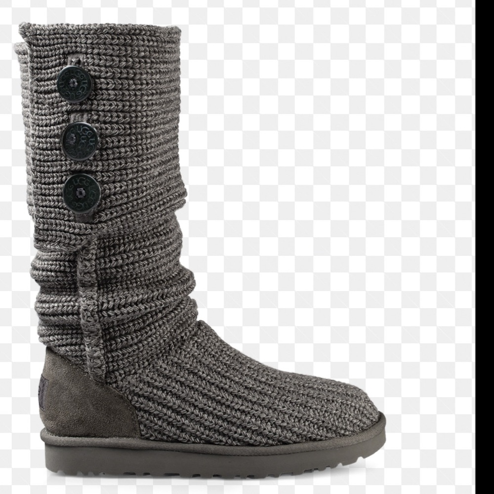 UGG Charcoal Knit Button Boots